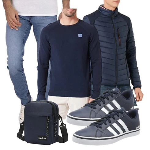 Blau/DunkelBlau/HellBlau Winterjacke/2in1 Jacke/Puffer Jacke/Hybridjacke/Steppjacke/Isolationsjacke/Merinojacke/Thermojacke Tom Tailor kombinieren