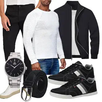 Outfit mit Schwarz/Orange/Dunkelgrau/Khaki C&A "Freizeit Outfit"