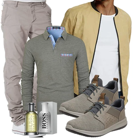 Beige/Khaki/Braun Cordjacke/Schlupfjacke/Übergangsjacke/Innenfutter Jacke/Sommerjacke/Frühlingsjacke/Leder Bomberjacke CLOAKA kombinieren