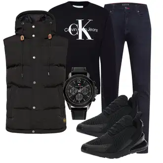 Outfit mit Schwarz Turnschuh ohne Schnürsenkel/Teddy Sneaker/Sommer Sneaker/Sneaker Low/Chunky Sneaker Nike Sportswear "Freizeit Outfit"