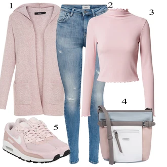 Pilates outfit mit Roza Majica & Top Edited "Obleka za jesen"Look: Fitnes, Pilates, Umetnostno drsanje