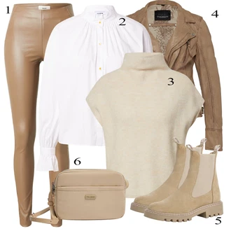 Outfit s Hnědá/Béžová/Šedá/Khaki Vintage Bund/Přechodné Bundy/Letní Bund/Kožené Bund/Motorkářská bunda/Kožená vintage bunda/Neobvyklá bunda/Motorkářské Bund Oakwood "Perfekt na podzim"