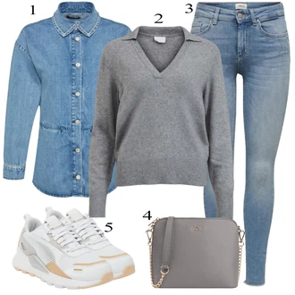 Ples Outfit s Šedá Taška Přes Rameno Vuch "Cool podzimní outfit"Look: Ples