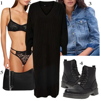 Midi Outfit s Černá Šaty Only "Outfit na podzim"