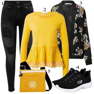 Outfity pro zábavu s Černá Džíny s Dírou/Kožené bundy/Motorkářské Džíny/Džíny s Rozparkem Only "Outfit na podzim"