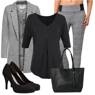 Outfit sa Siva/Tamnosiva/Svjetlosiva Tople Tajice/Termo Hlača/Flanelska Hlača/Kožna Jakna/Karirane Hlače/Pletena Tajica/Podstavljena Tajica/Treggings Buffalo "Jesenski outfiti"