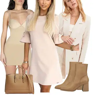 Outfit sa Bež Komplet gaćica za grudnjak/Tijelo bez žica/Korselet/Korektivne gaćice/Top i Haljina Za Oblikovanje/Prozirni Body/Body s žicom bodyboo "Jesenski outfiti"