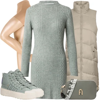 Outfit sa Bež/Zlatni Čarapa Protiv Tromboze/potporne tajice/najlonke/najlonska čarapa/Kompresijska čarapa/Hulahopke Velike Veličine Swedish Stockings "Jesenski outfiti"