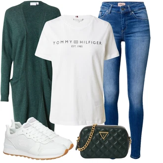 Outfit sa Zeleno/Tamnozelena/Tirkizna Pletivo Veći Broj/Haljina Veći Broj/Tunika Vila "Jesenski outfiti"