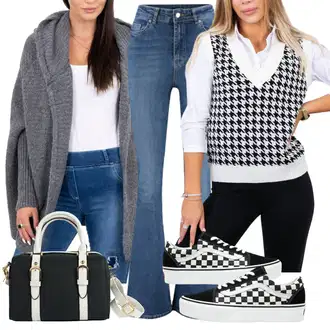 Outfit sa Plava/Svjetloplava/Narandžasta Muška majica/Mom Jean/Dad Traperice/Traperice s Prorezom/High Waist Traperice/Traperice Široke Nogavice Trendyol "Jesenski outfiti"