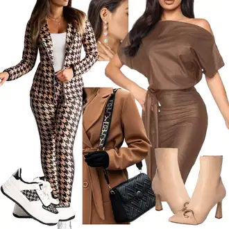 Wedding guest outfits sa Pastelne boje fenzy, Pastelne boje fenzy, Pastelne boje Torba za nošenje fenzy, Pastelne boje Gležnjača na visoku petu fenzy "Jesenski Outfiti"