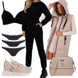Dugački rukavi Outfit sa Crna/Tamnoplava Svečani Kombinezon/Kombinezon s patentnim zatvaračem/Kombinezon s užetom/Komplet za trčanje/Baršunasti Kombinezon/Zimski Kombinezon made of emotion "Jesenski Outfiti"
