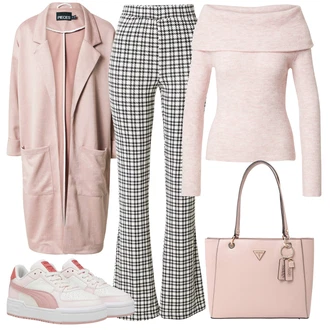 Outfit sa Ljubičasta/Pink Midi Kaput/Kaput od Kašmira/Dugi Kaput/Dugi Kaput/Oversize Kaput/Pleteni Kaput/Ljetni Kaput Pieces "Jesenski outfiti"