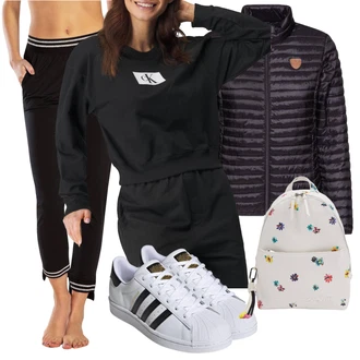 Superstar Outfit sa Bijela/Crna/Srebro/Siva Vintage tenisica/Ljetna tenisica/Tanka tenisica/Kožna tenisica/Niska Tenisica Adidas Originals "Jesenski outfiti"