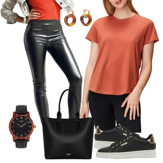 Outfit sa Crna/Narandžasta/Crvena/Smeđa Ručni sat/Poklon set satova/Kožna Narukvica/Smartwatch za žene/Alat za satove neat "Jesenski outfiti"