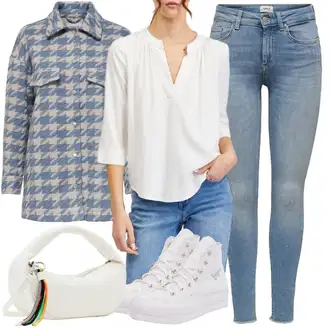 3/4 Rukavi Outfit sa Bijela/Bež/Kaki/Ljubičasta/Krem/Smeđa Bluza Bodija Bluze/3/4 Bluza/Slip-on Bluza/Bluza Vrh/Musseline Bluz/Omotana Bluza/Bluza s Podignutim Ovratnikom orsay "Jesenski outfiti"