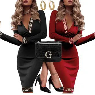 Outfit sa Crvena Elegantna Haljina do Koljena fenzy "Jesenski outfiti"