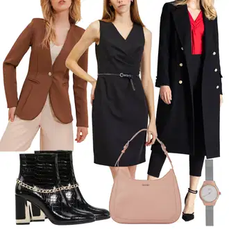 Outfit sa Siva/Crna/Tamnosiva/Ljubičasta Haljina s Pojasom/Omotna Haljina/Haljina Bez Rukava/Haljina s Prednjim Patentnim Zatvaračem/Haljina za ured/Poslovna Haljina/Platnena Haljina/Uska Haljina/Haljina Ravnog Kroja orsay "Jesenski Outfiti"