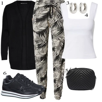 outfit mit Khaki/Temno zelena/Zelena/Bela Hlača za Plažo/Perja Hlača/Hlača s Potiskom Iriedaily "poletni videz"