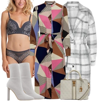 Pleté Outfit s Šedá/Béžová/Stříbrný Dámská Ponožková Bota/Kozačka Kotníková Bota Na Podpatku/Špičatá Kozačka Aldo "Módní vzhled na podzim"