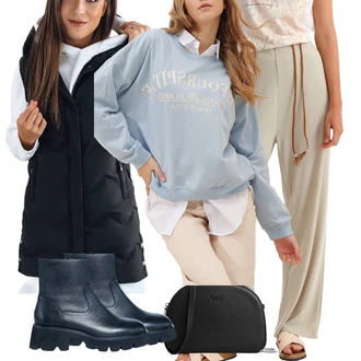 Lounge Outfit s Světle modrá/Modrá Vintage mikina trend alaçatı stili "Módní vzhled na podzim"