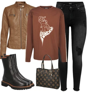 Outfit s Černá Kozačka Chelsea Boty Paul Green "Módní vzhled na podzim"