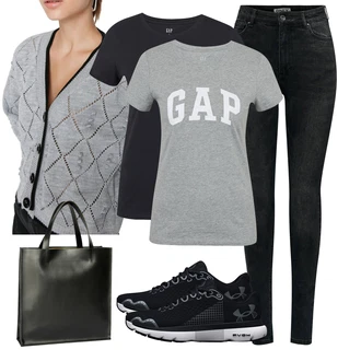 Outfit s Bílá Teniska Under Armour "Módní vzhled na podzim"