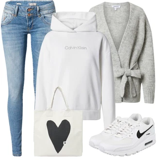 Air Max 90 Outfit sa Siva/Bijela/Plava/Svjetlosiva gimnastička papuča/Tenisica za fitness/Tenisica za tenis/cipela za trčanje Nike Sportswear "Jesenski outfiti"