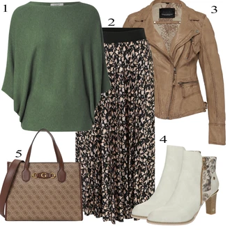 Jesenske Outfiti Polnejša mit Khaki/Siva/Rjava/Bež Plašč/Jakna Oakwood "Obleka za jesen"