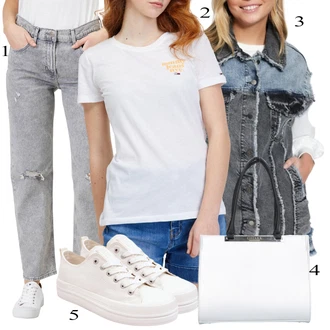 Outfity na podzim Šik s Bílá/Krémová Průhledná taška chiara "Outfit na podzim"Look: Šik, Klasické, Elegantní, Fancy, Premium, Skromné