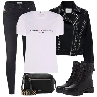 Outfit s Béžová/Bílá/Hnědá Kožená bunda/Džíny s Rozparkem/Džíny s Nízkým Sedem/Push up Džín/Slim Fit Džíny/Navlékací džíny/Kožené Boty/Sweat Džíny/Termální Džíny/Kožená Pánská Bund/Zimní bunda LTB "Outfit na podzim"