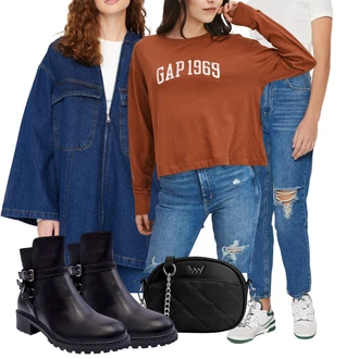 Outfit s Černá/Hnědá/Bílá/Oranžová Taška do pasu/Sportovní Taška Přes Rameno/Nafouknutá taška/Malá Taška/Vějířová brašna/Klasická Taška Přes Rameno/Plážová Taška/Pásková taška Vuch "Outfit na podzim"
