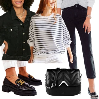 Outfit s Černá/Růžová Sportovní Taška Přes Rameno/Brašna/Nafouknutá taška/Malá Taška/Dopisová peněženka/Klasická Taška Přes Rameno/Taška Vuch "Outfit na podzim"