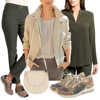 Outfit s Zelená Šněrovací bota WaldlÄufer "Outfit na podzim"
