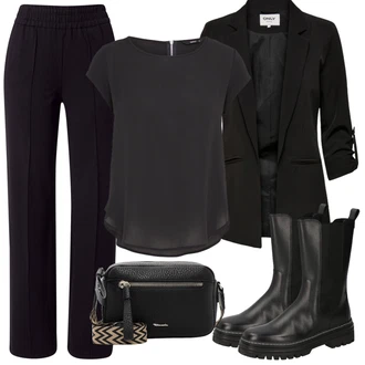 Outfit s Černá Kozačka Chelsea Boty Gabor "Outfit na podzim"