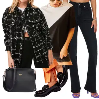 S Třásně Outfit s Džín s Širokou Nohavicí/Mom Jean/Džíny s Rozparkem/High Waist Džínové Kalhoty/Dad Džíny Trendyol "Outfit na podzim"