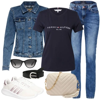 Outfit s Bílá Bota Teniska Adidas "Outfit na podzim"