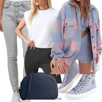 Lumberjack Outfit s Modrá/Světle modrá Károvaná Košile/Flanelová košile/Barevná košile trend alaçatı stili "Outfit na podzim"