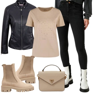 Outfit s Černá Tregíny/Zimní Kalhoty/Úzká Kalhoty/Manšestrové Kalhoty/Jeggings/Kalhoty se Štěrbinou/Manšestrový legíny koton "Outfit na podzim"