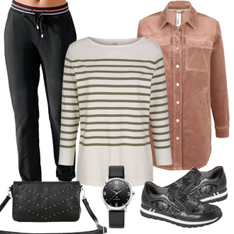 Outfit s Černá Pantofle "Outfit na podzim"