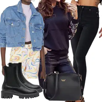 Outfit s Push up Džín/Džíny s Rozparkem/High Waist Džínové Kalhoty Trendyol "Outfit na podzim"