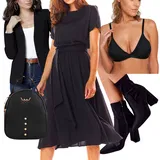 Černé midi šaty outfity image
