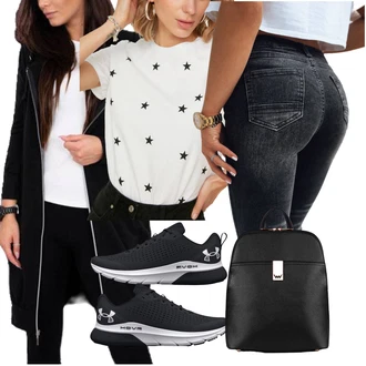 Zima Outfit s Černá/Červená/Tmavě šedá Pohodlná Bota/Bota Na Pěší Turistiku/Teniska Letní Tenisky/Zimní Tenisky/Zdravotní bota Under Armour "Outfit na podzim"