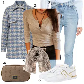 Outfit s Světle modrá Kožená Pánská Bund/Zužující se Džíny/Plisované Džíny/Mom Jean/Džíny s Rozparkem/High Waist Džínové Kalhoty/Girlfriend Džíny/Dad Džíny/Zkrácené Džíny Trendyol "Perfekt na podzim"