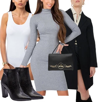 Outfit s Černá Taška Přes Rameno Love Moschino "Perfekt na podzim"