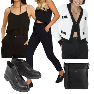 Outfit s Bílá/Hnědá/Zelená/Růžová/Fialová/Oranžová Kardigan Svetr boucle/Svetr s podšívkou/Krátký svetr/Vintage svetr Trendyol "Perfekt na podzim"