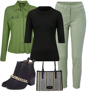 Sportovní Outfit s Šedá Kožená bunda rockgewitter "Perfekt na podzim"Look: Elegantní, Sportovní, Slavnostní