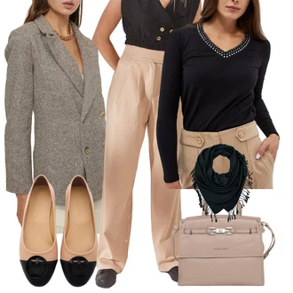 Elegantní Outfit s Černá/Bílá/Fialová Sportovní Halenka/Slip-on Halenka/Halenka s Dlouhým Rukávem/Kožená bunda pro muže/Elegantní Halenka/Crash blůza/Halenkový Top/Halenka s Výšivkou Anglaise/Halenkové Body/Halenka moodo "Perfekt na podzim"Look: Egirl, Styl, Elegantní