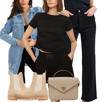 Krátká Outfit s Černá/Fialová/Hnědá Tričko/Zkrácený Top/Funkční tričko/Pletené tričko/Síťované tričko/Tričko s krátkým rukávem/Krátký top/Zavinovací Tričko Trendyol "Perfekt na podzim"