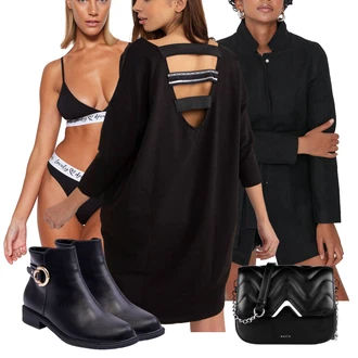 Outfit s Černá/Růžová Sportovní Taška Přes Rameno/Brašna/Nafouknutá taška/Malá Taška/Dopisová peněženka/Klasická Taška Přes Rameno/Taška Vuch "Perfekt na podzim"